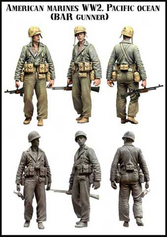Evolution Miniatures 35055 American marines WW2 (BAR gunner).Pazific ocean 3