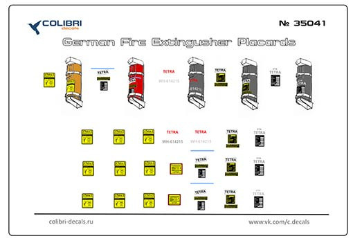 Colibri decals 35041 German Fire Extingusher Placards 1/35