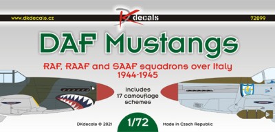 Dk Decals 72099 DAF Mustangs over Italy, 1944-45 (17x camo) 1/72
