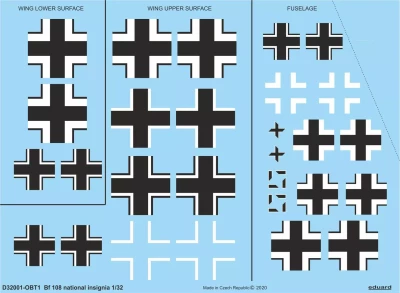 Eduard D3201 Decals Bf 108 national insignia (EDU) 1/32
