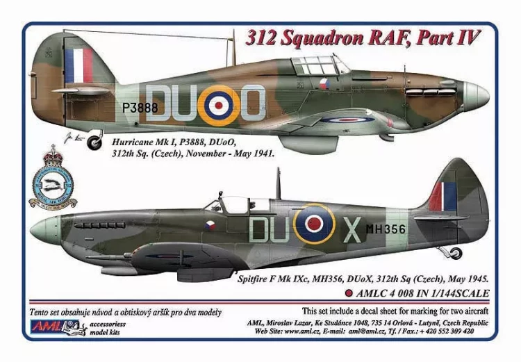 AML AMLC144008 Decals 312 th Squadron RAF, Part IV 1/144