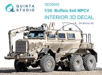 Quinta studio QD35042 Buffalo 6x6 MPCV (Bronco) 3D Декаль интерьера кабины 1/35