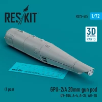 Reskit 72475 GPU-2/A 20mm gun pod 1/72