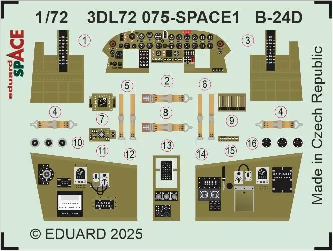 Eduard 3DL72075 B-24D SPACE (AIRF) 1/72
