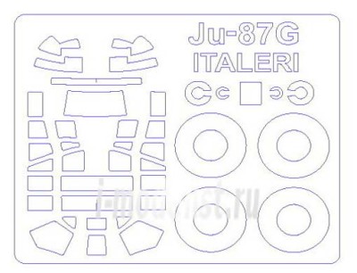 KV Models 72547 Ju-87G-2/D-5 &quot;Stuka&quot; (ITALERI #070,#1070,#1221/ZVEZDA #7261, TAMIYA #60735) + маски на диски и колеса ITALERI/ ZVEZDA/TAMIYA 1/72