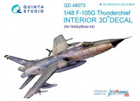 Quinta studio QD48073 F-105G (для модели HobbyBoss) 3D декаль интерьера кабины 1/48