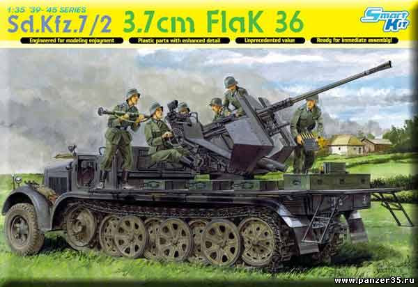 Dragon 6541 SdKfz 7/2 3.7cm FlaK 36 1/35