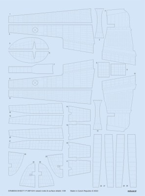 Eduard ER48004 P-38F/G/H raised rivets &amp; surface details 1/48