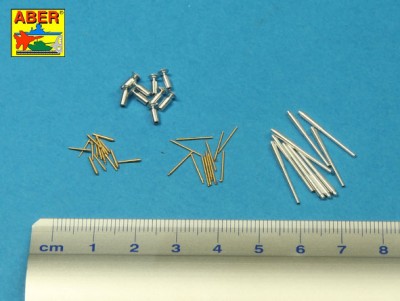 Aber 700L-35 Set of gun barrels for the Italian Battleship family: RN Roma or RN Littorio or RN Vittorio Veneto 381mm x 9, 152mm x 12, 90mm x 12 (designed to be used with Trumpeter kits) 1/700