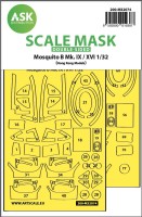 Art Scale 200-M32074 de Havilland Mosquito B Mk.IX/XVI canopy frame paint mask (inside and outside) 1/32