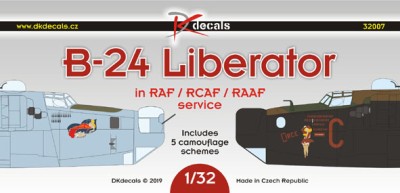 Dk Decals 32007 B-24 Liberator in RAF/RCAF/RAAF (5x camo) 1/32