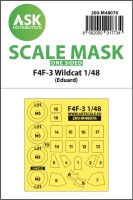 Art Scale 200-M48076 Grumman F4F-3 Wildcat wheels and canopy frame paint mask (outside only) 1/48