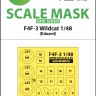 Art Scale 200-M48076 Grumman F4F-3 Wildcat wheels and canopy frame paint mask (outside only) 1/48