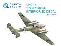 Quinta studio QD72179 Bf 110C/D/E (Eduard) 3D Декаль интерьера 1/72