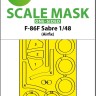 Art Scale 200-M48290 North-American F-86F Sabre canopy frame paint mask (outside only) 1/48