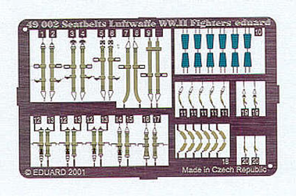 Eduard 49002 Seatbelts Luftwaffe WWII Fighters фототравление