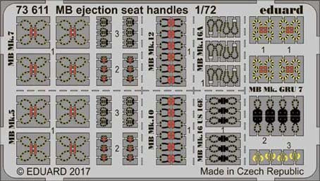 Eduard 73611 MB ejection seat handles 1/72