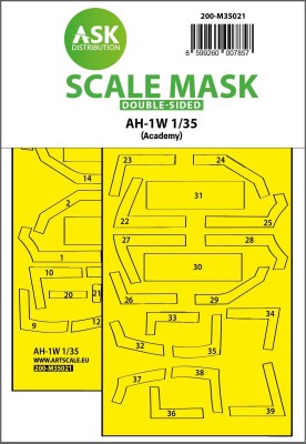 Art Scale 200-M35021 Bell AH-1W canopy frame paint mask (inside and outside) 1/35