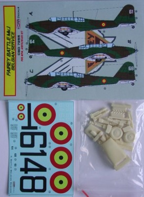 Kora Model CSD7255 Fairey Battle Mk.I Belgium Conv.set &amp; decal 1/72
