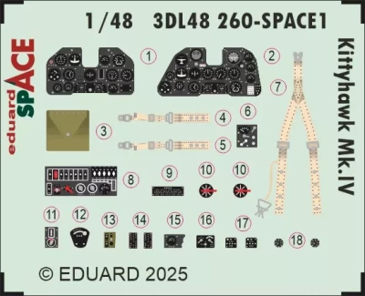 Eduard 3DL48260 Kittyhawk Mk.IV SPACE (EDU) 1/48