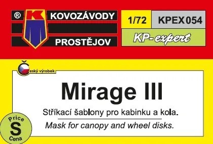 Kovozavody Prostejov EX054 Canopy & wheel mask Mirage III 1/72