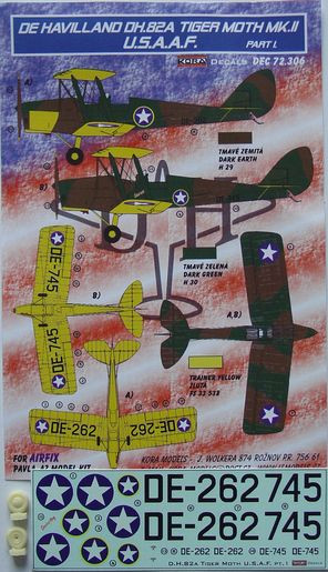 Kora Model DEC72306 DH.82A Tiger Moth Mk.II USAAF Part 1 декали декали 1/72