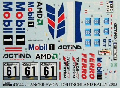 Reji Model 43044 Lancer EVO VI Mobil 1 (Deutschland 2003) 1/43