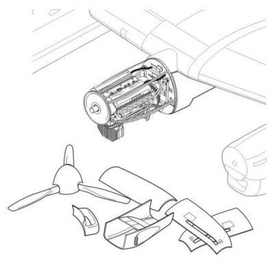 CMK 7119 Lancaster Mk. I/II - engine set for HAS 1/72