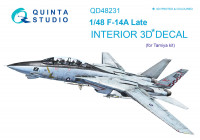 Quinta studio QD48231 F-14A Late (Tamiya) 3D Декаль интерьера кабины 1/48