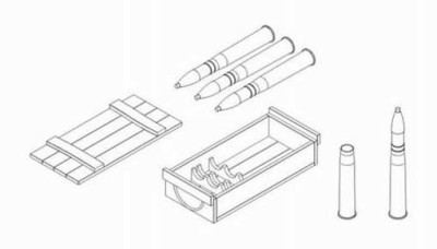 CMK 3040 Ammunition with box part I 75 mm KwK 40L43 for Pz IV G,H,J 1/35
