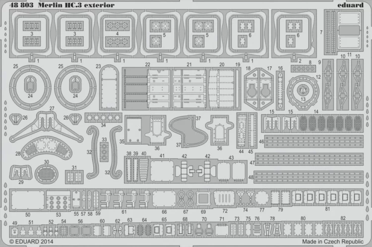 Eduard 48803 SET Merlin HC.3 exterior (AIRF) 1/48