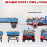 Miniart 38023 L1500S 1,5-т. немецкий грузовик с грузовым прицепом и бочками 1/35