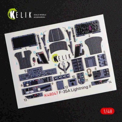 Reskit K48047 F-35A 'Lightning II' interior 3D (KITTYH) 1/48