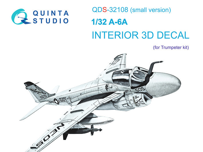 Quinta studio QDS-32108 A-6A Intruder (Trumpeter) (Small version) 3D Декаль интерьера кабины 1/32