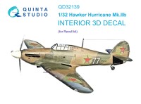 Quinta studio QD32139 Hawker Hurricane Mk.IIb (Revell) 3D Декаль интерьера кабины 1/32