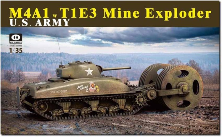 Pig Model 35-006 М4A1 Sherman с минным тралом T1E3 1/35