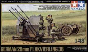 Tamiya 32554 Четырехствольная зенитная 20мм пушка Flakvierling 38 1/48