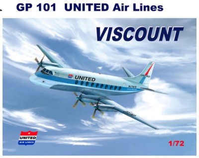 Mach 2 MACHGP101 Vickers Viscount 700 with decals for United 1/72