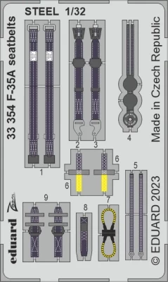 Eduard 33354 F-35A seatbelts STEEL (TRUMP) 1/32