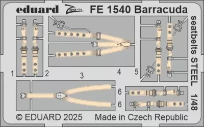 Eduard FE1540 Barracuda seatbelts STEEL (TRUMP) 1/48