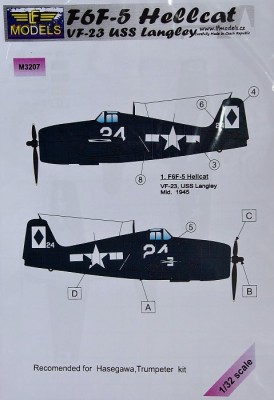 LF Model M3207 Mask F6F-5 Hellcat VF-23 USS Langley (HAS) 1/32