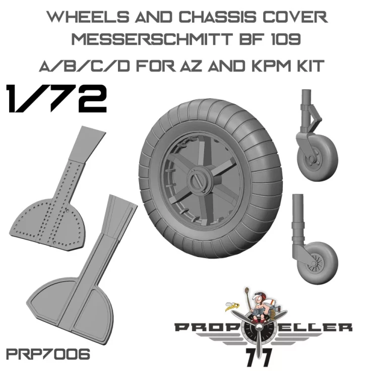 77 Propeller 77PRP-7006 Wheels & Chassis cover Bf 109 A/B/C/D (AZ/KP) 1/72