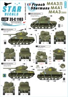 Star Decals 35-C1103 French Shermans # 2. M4A3, M4A3 105mm, M4A3 76mm. 501e RCC, 12eme CUIR, 12eme RCA 1/35