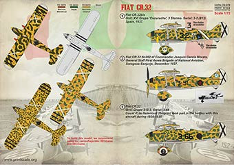 Print Scale 72-379 Fiat CR.32 Spanish Civil War (wet decals) 1/72