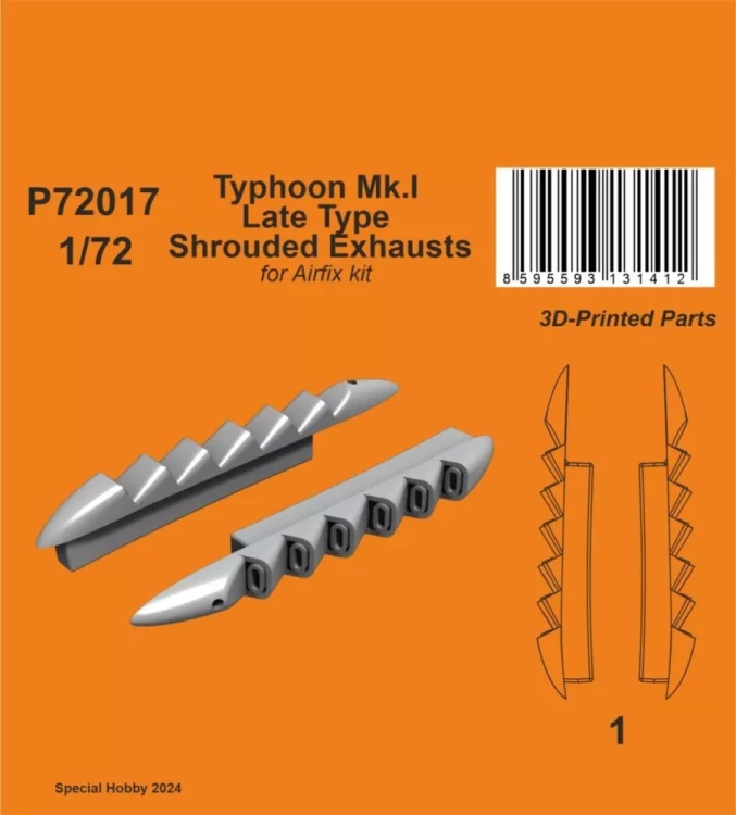 Cmk P72017 Typhoon Mk.I Late Shrouded Exhausts (3D-Pr.) 1/72