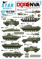 Star Decals 35-C1344 DDR-NVA # 3. East Germany. T-72 and Fighting Vehicles 1960-80s. Generic smaller numbers, and national insignia (Soviet] 1/35