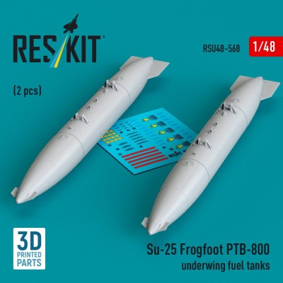 Reskit RSU48-568 Su-25 Frogfoot PTB-800 underw.fuel tanks (2x) 1/48