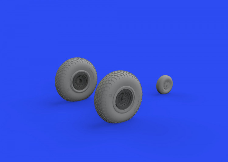 Eduard 648642 BRASSIN B-17 wheels cross tread (HKM) 1/48