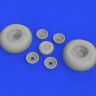 Eduard 648642 BRASSIN B-17 wheels cross tread (HKM) 1/48
