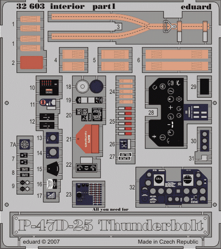 Eduard 32603 P-47D-25 interior S.A. HAS